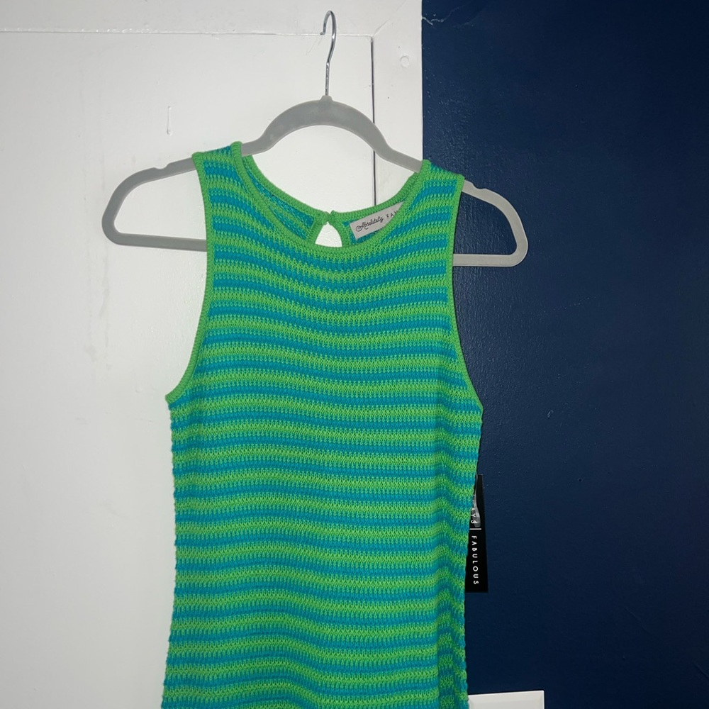 Striped Sleeveless Knit Dress